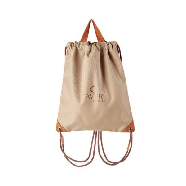 Discover Caveri's sustainable drawstring day bag—perfect for gym, travel, or daily use. Water-resistant, lightweight & TSA-friendly