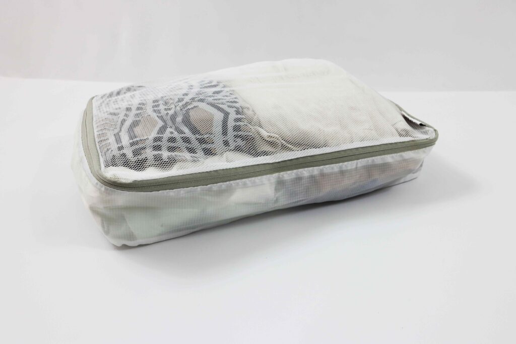 Standard packing cube with clothes inside